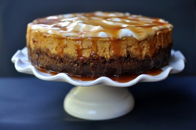 Pumpkin Cheesecake With Salted Caramel